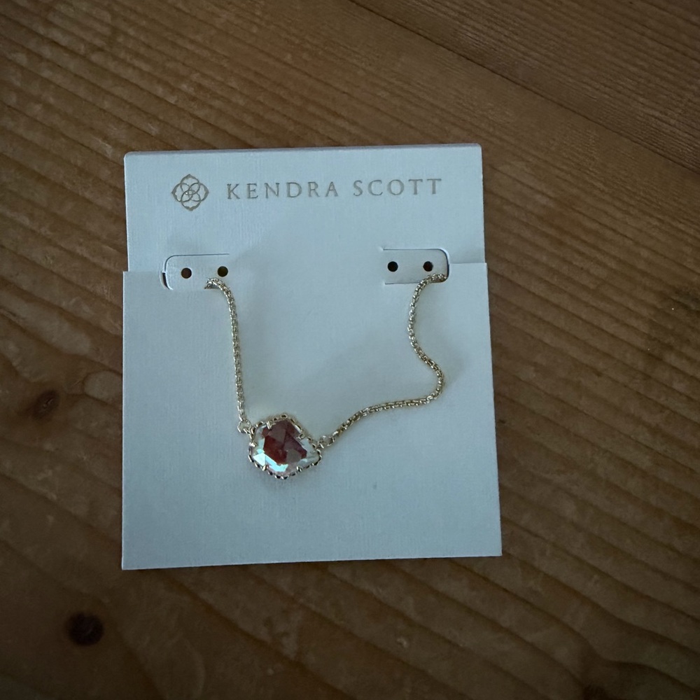 Kendra Scott Gold Necklace with Crystal pendant-NEW WITH TAGS